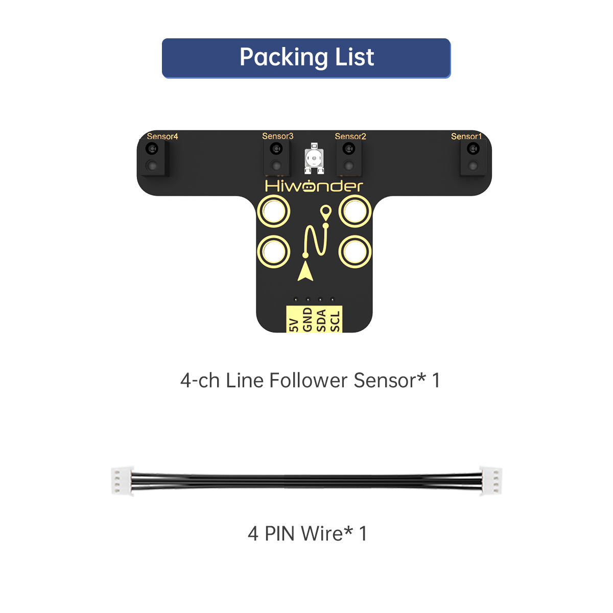 Hiwonder 4-Channel IR Line Follower Sensor – I2C Module for Line Following Robot Hiwonder 4-Channel IR Line Follower Sensor – I2C Module for Line Following Robot